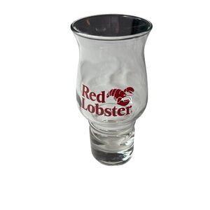 Vintage Red Lobster Beer Glass 1980s 7" Hurricane Drinking Libbey Bar